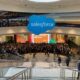 Hundreds of people gathered in the Salesforce Tower lobby at Dreamforce 2022