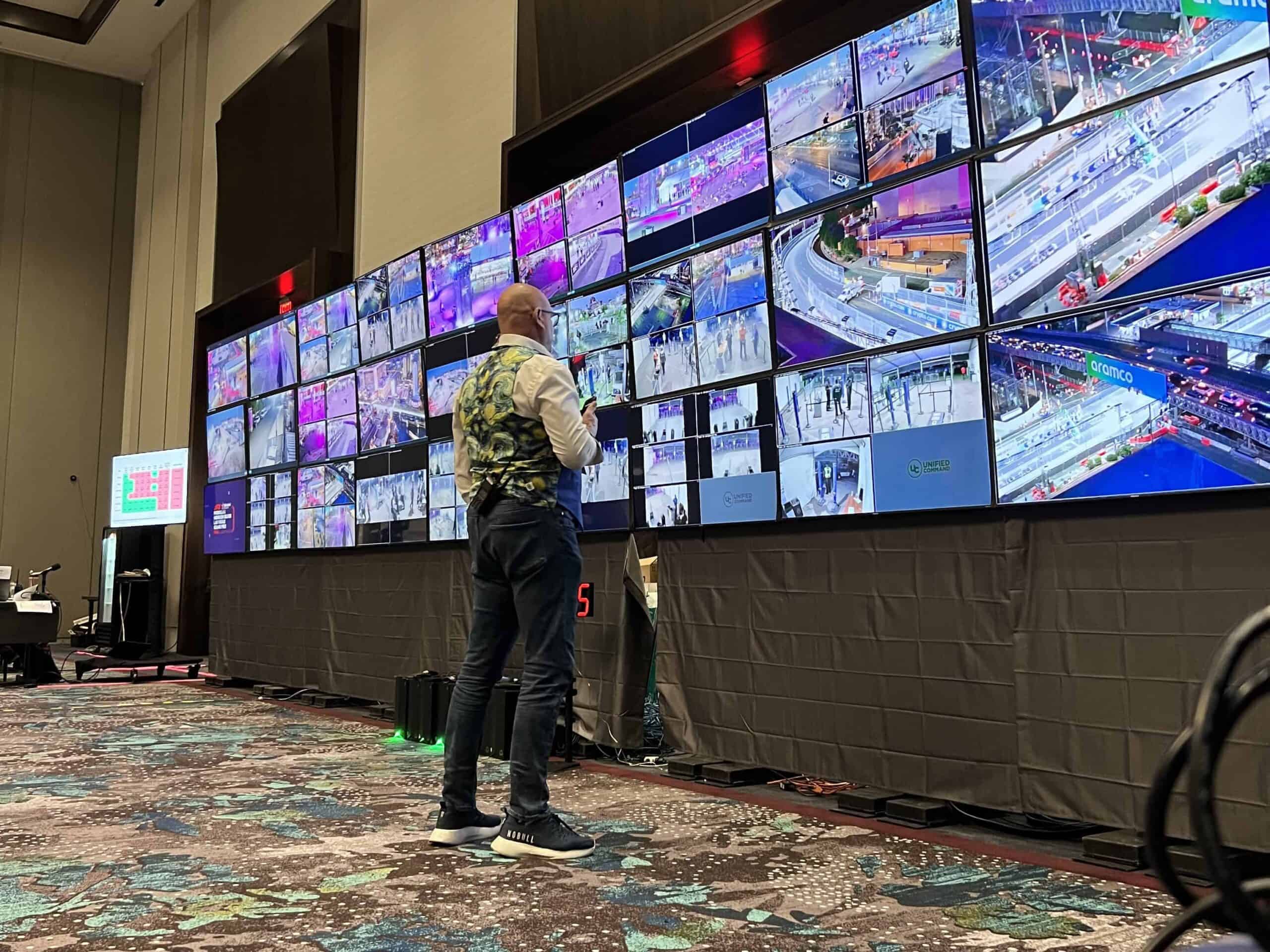 Dan Donovan looking at screens